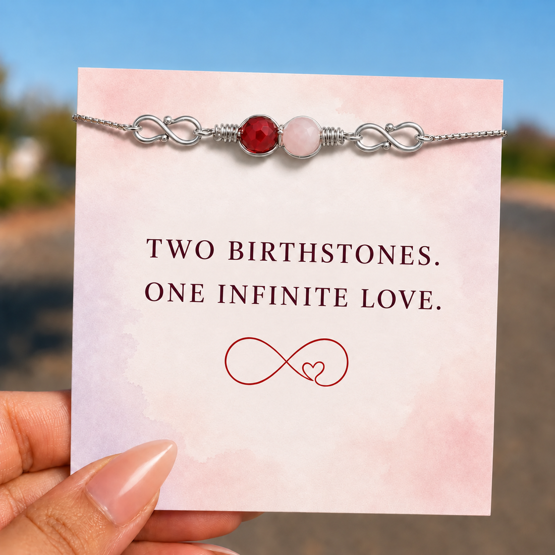 infinity custom birthstone bracelet