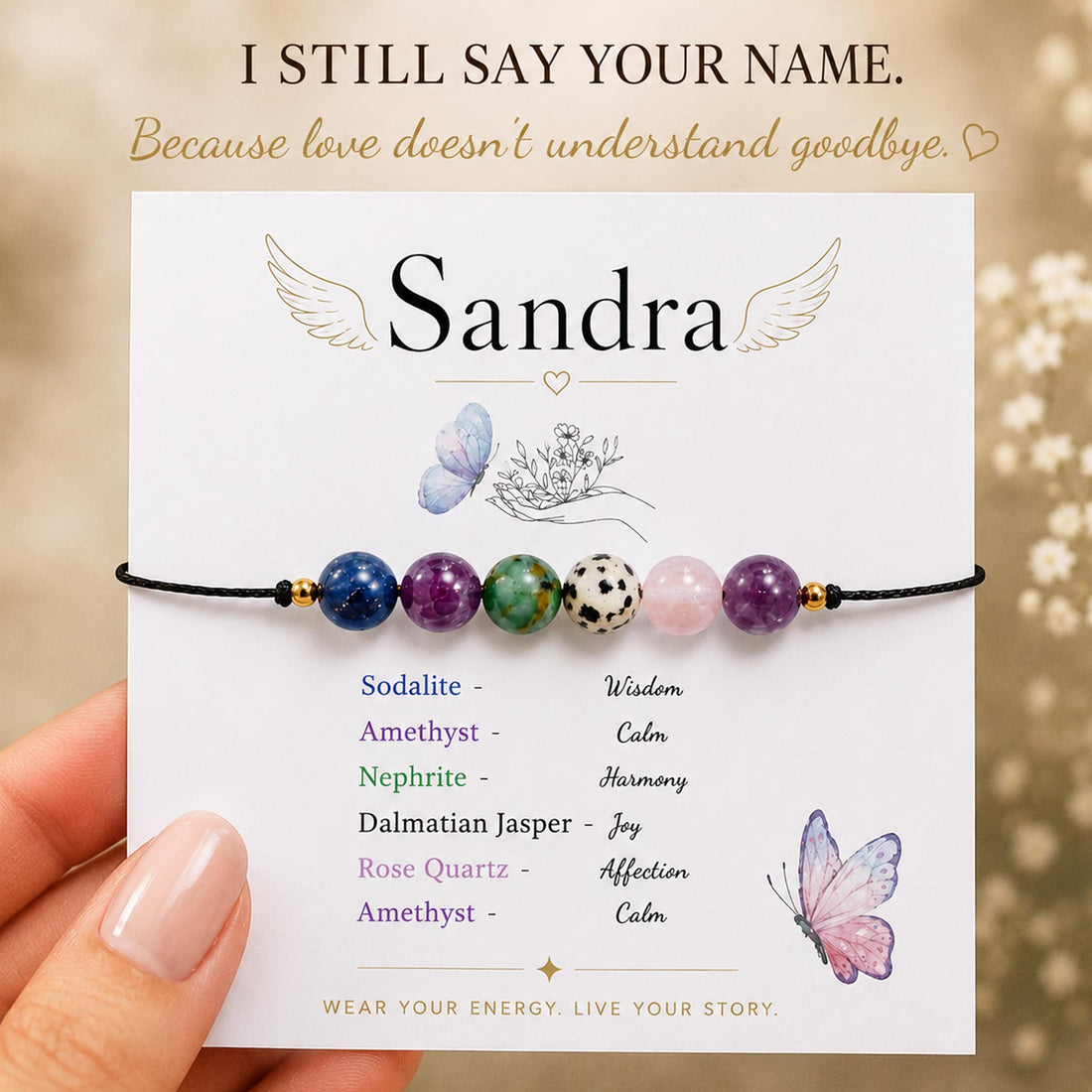 custom name gem memory bracelet