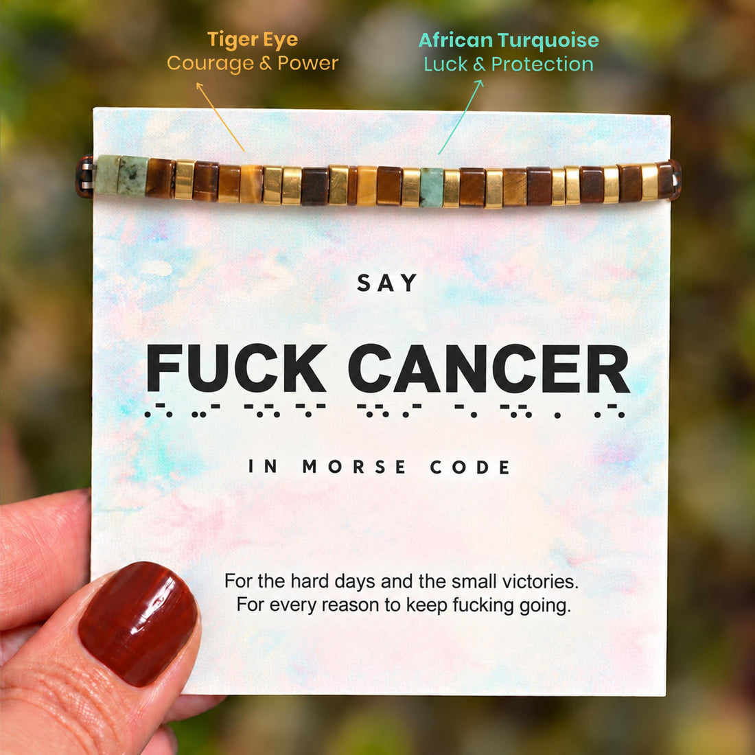 fuck cancer tila morse code bracelet, morse code jewelry