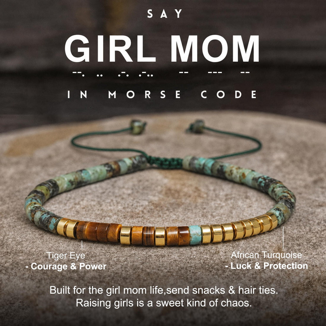 girl mom morse code bracelet