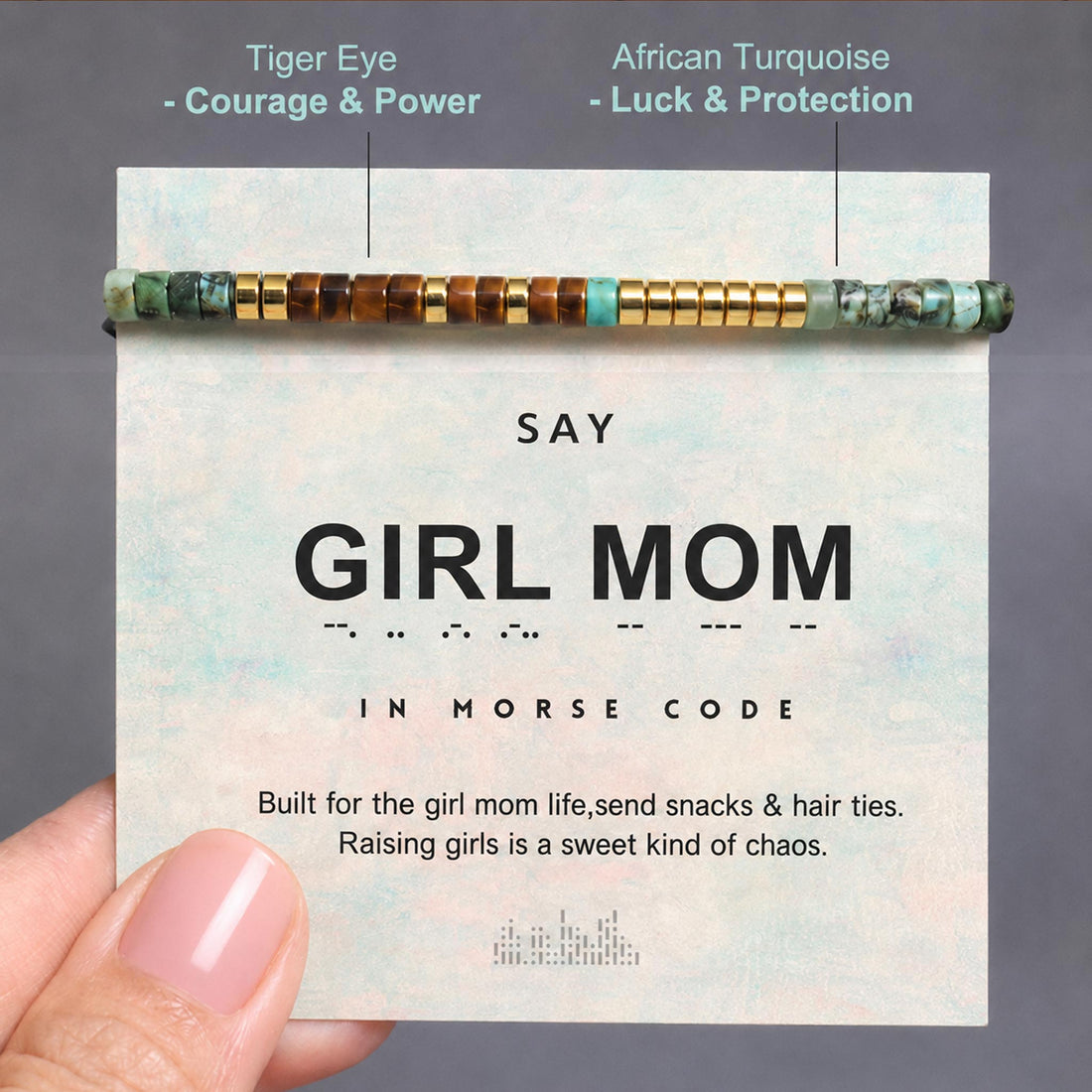 girl mom morse code bracelet