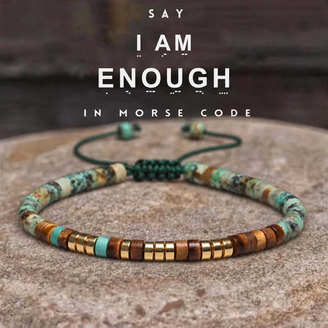 i am enough morse code bracelet