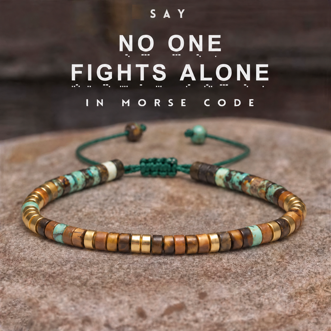 no one fights alone morse code bracelet