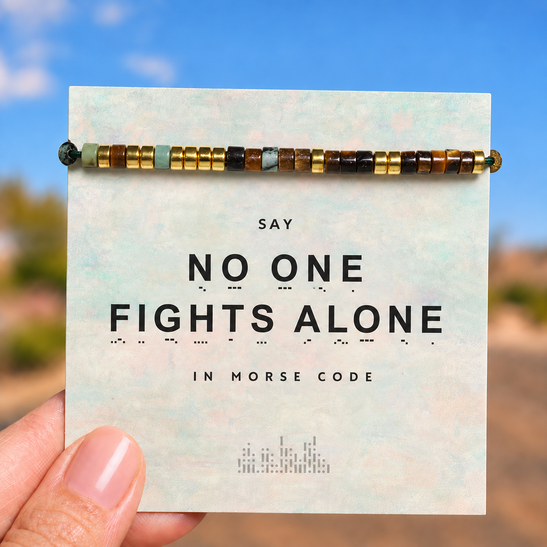 no one fights alone morse code bracelet