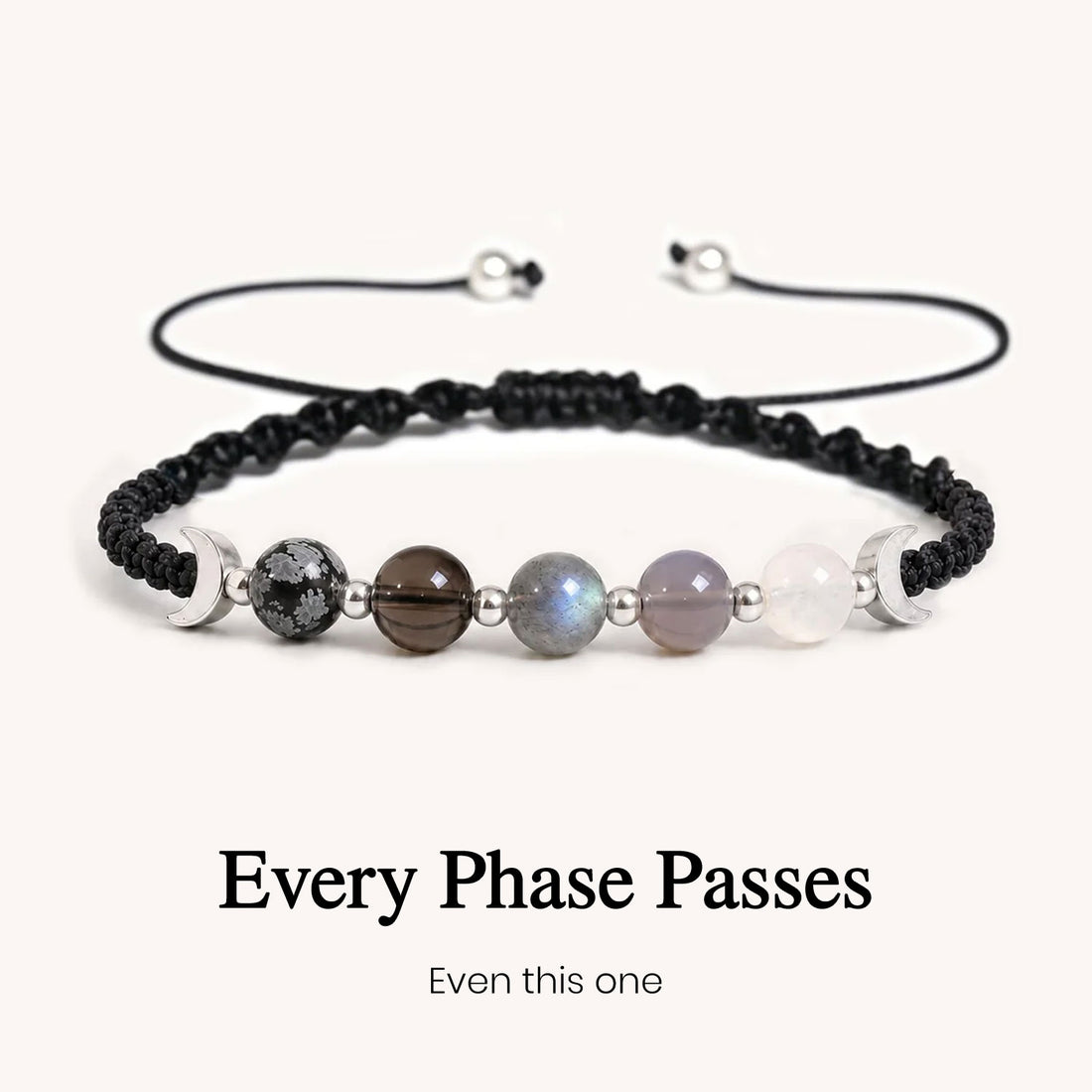 this too shall pass moon phases crystal bracelet