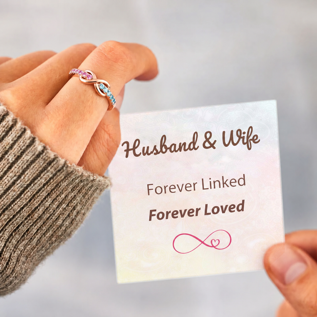 custom birthstone infinity promise ring