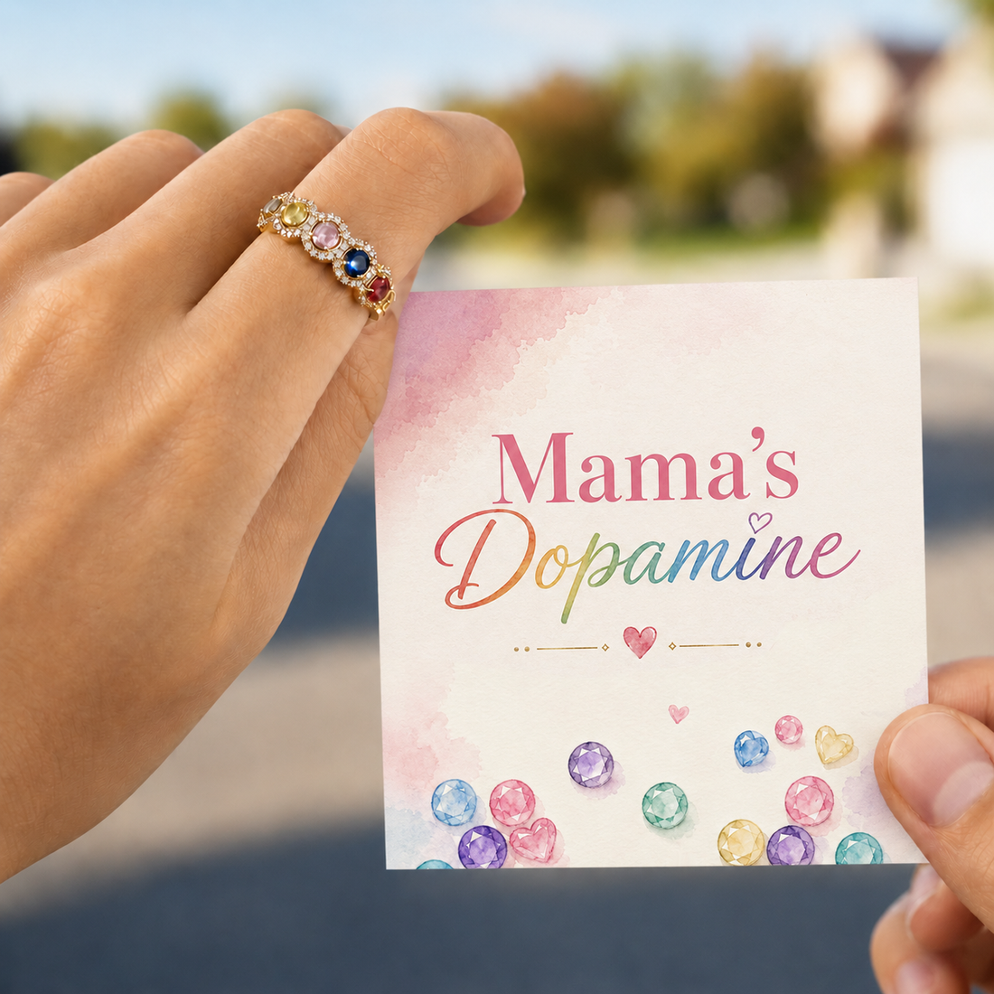 custom dopamine birthstone ring