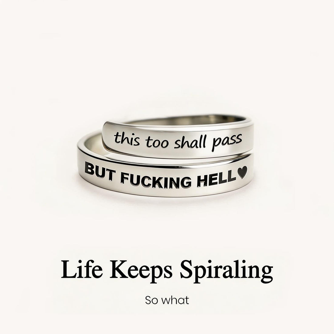 this too shall pass engraved spiral ring