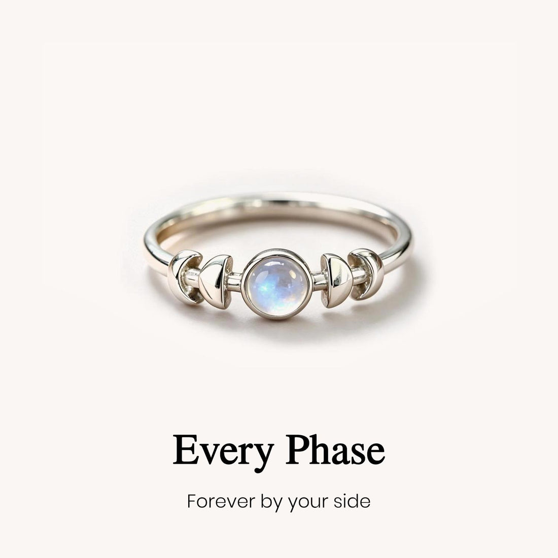 through every phase moonstone ring, moon phase inspired jewelry