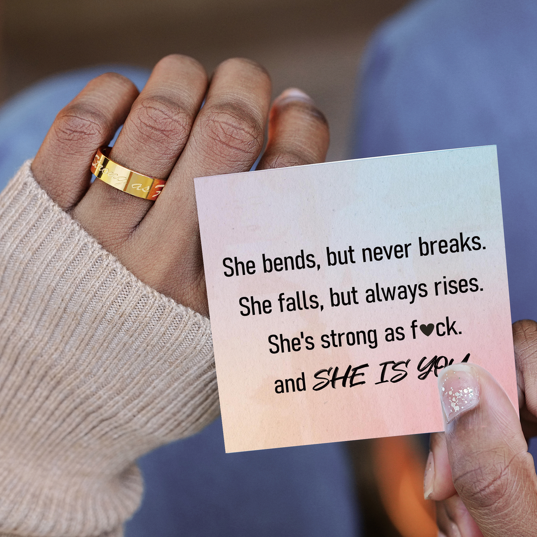 Strong As Fuck Mantra Ring