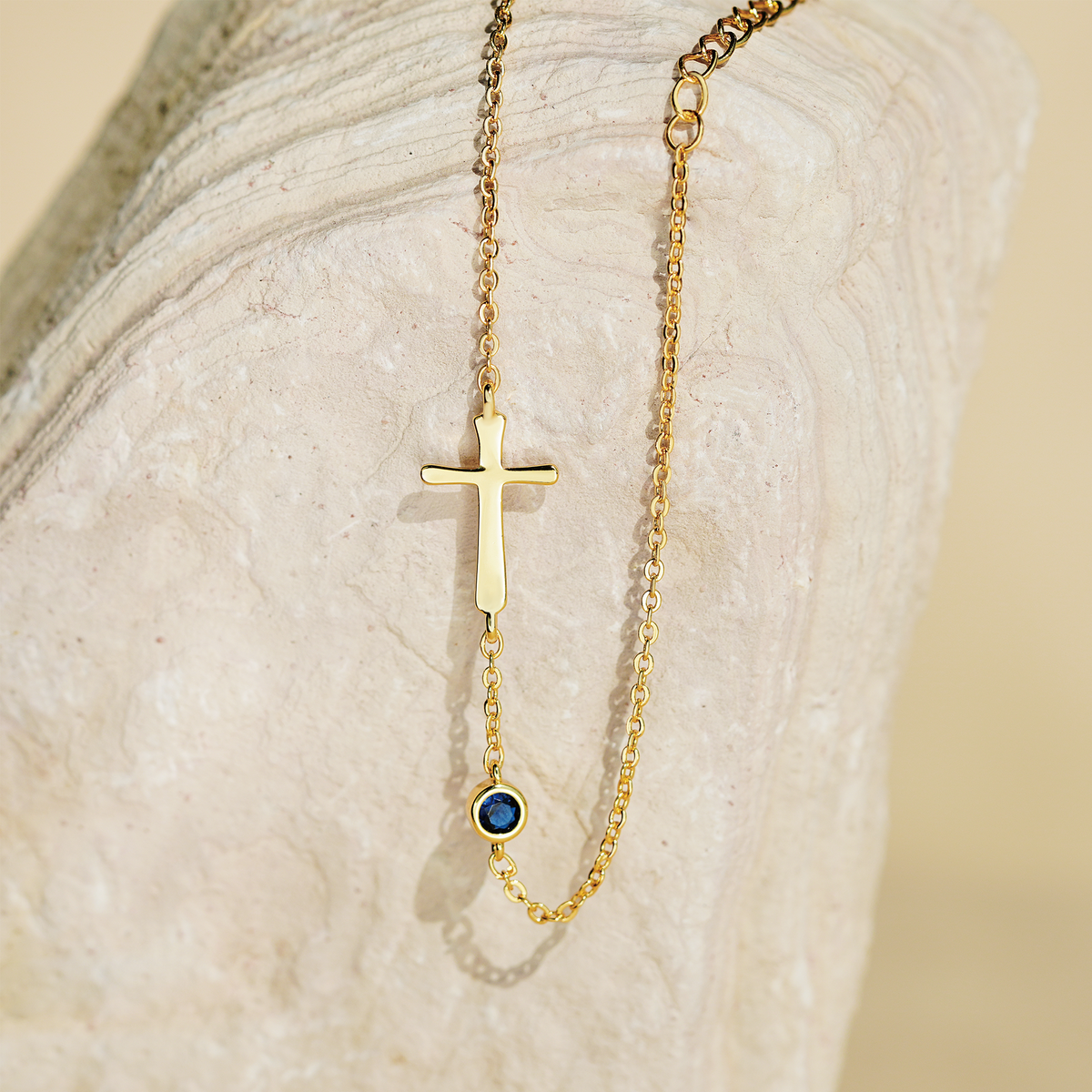 crossing birthstone bracelet with custom birthstones